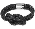 Swarovski Stardust Black Knot Armband Grünblau Rhodiniert
