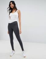 ASOS - Leggings mit hoher Taille in meliertem Anthrazit - Grau