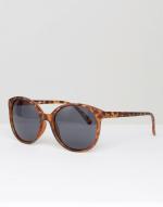 ASOS - Runde Sonnenbrille aus mattem Schildpatt - Braun